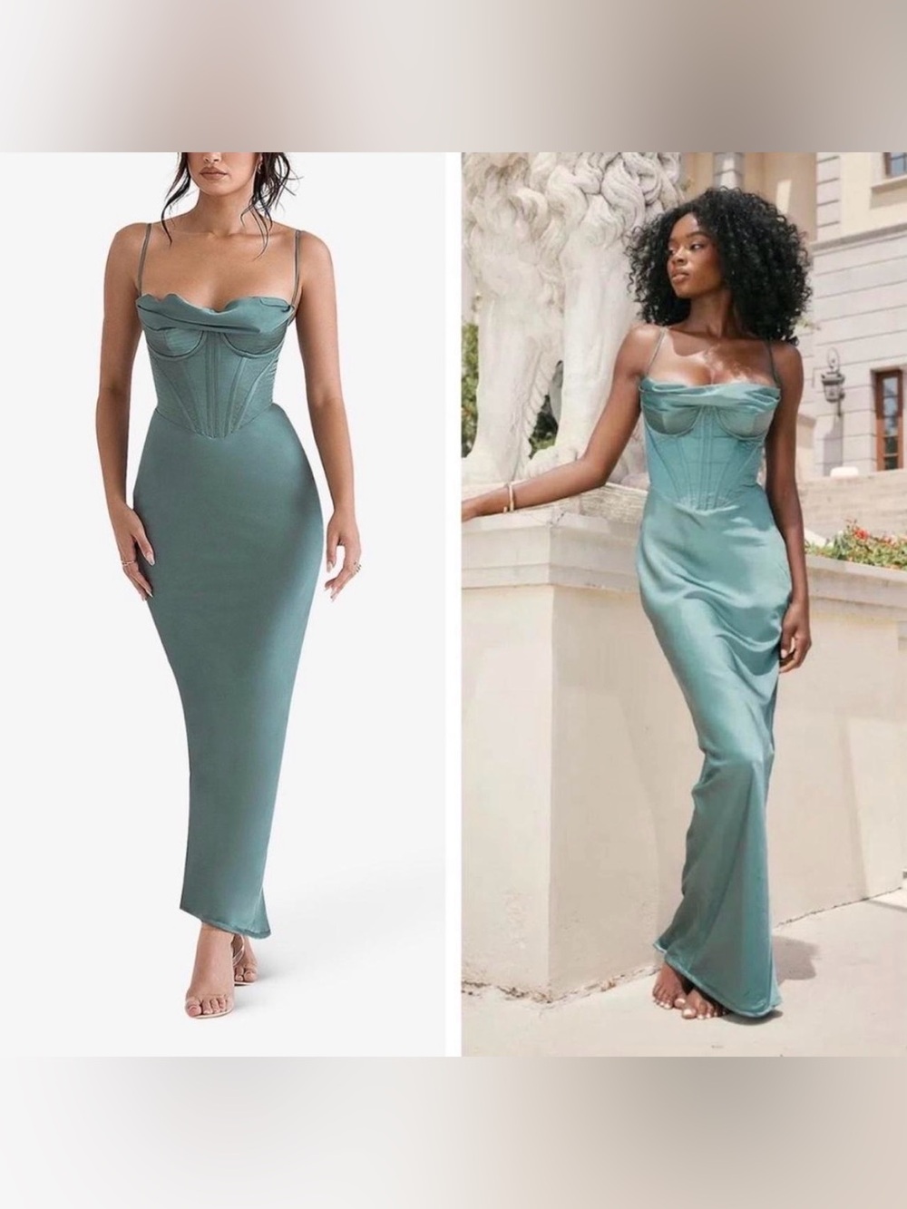House of CB Charmaine Maxi Dress in Pine S NWT